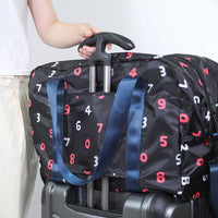 Japanese-Style Foldable Travel Duffel Bag with Trolley Sleeve, Large Capacity Storage for Luggage