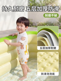 Inflatable Swimming Pool for Kids and Family, Large Outdoor/Indoor Home Pool with Slide
