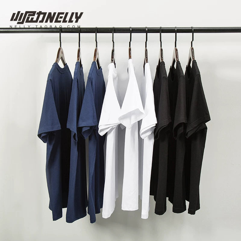 Unisex Vintage Solid Color Cotton Loose Short Sleeve T-Shirt