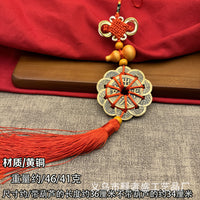 Chinese Knot Ten-Emperor Coin Brass Gourd Pendant for Prosperity and Protection
