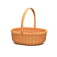 Portable Woven Picnic Basket with Handle for Shopping, Fruit, and Storage
