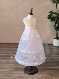 Girls' A-Line Petticoat for Princess Dresses, 3-Hoop Underskirt for Pageant & Cosplay
