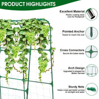 Garden Trellis for Climbing Plants, Arch Support for Cucumber, Tomato, Pea, Gourd, and Vine Fruits