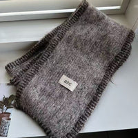 Vintage Blended Wool Knitted Scarf Korean Style Thickened Winter Neck Warmer