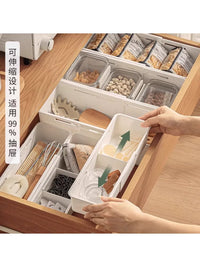 Japanese Style Expandable Drawer Organizer for Desk, Snacks, Toys, Cosmetics, Kitchen Cabinets