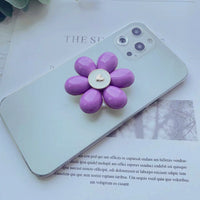 Transparent Foldable Phone Stand with Floral Grip Holder