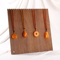 Vintage Walnut Necklace Display Stand Pendant Jewelry Organizer for Booths and Photography Props