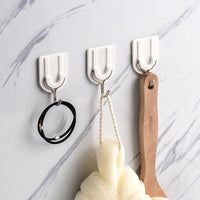 Zhenxin 7752 Self-Adhesive Wall Hooks, 3-Pack, Strong Plastic Hangers for Home and Supermarket