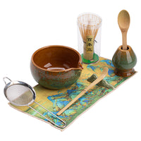 Tenmoku Starry Sky Matcha Tea Bowl Set with Whisk Stand and Tools
