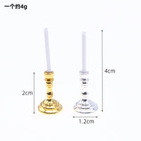 Dollhouse Miniature Candelabra Ornament for OB11 Micro Scene Decor