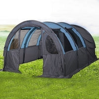 Outdoor 5-8 Person Family Camping Tent Double Layer Windproof Tunnel Tent with 1 Room and 1 Hall
