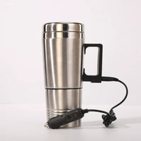 Car Kettle 12V/24V Electric Heating Cup for Trucks and Cars, Portable Travel Water Boiler and Thermos