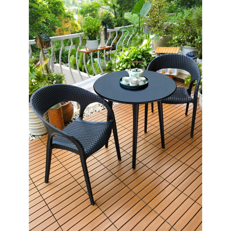 Outdoor Patio Bistro Set with 2 Chairs and Coffee Table, Nordic Light Luxury Balcony Furniture