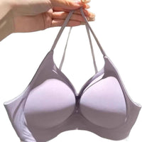 Seamless Push Up Bra for Small Bust, Thin Strap, Gathered Fixed Cup