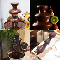 4-Tier Chocolate Fountain Machine for Home & Commercial Use, 220V Electric Chocolate Melter