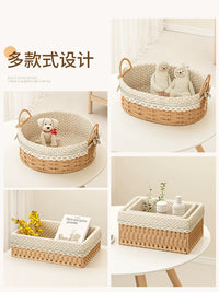 Woven Storage Basket for Snacks, Tabletop Organizer, Sundries Storage, Entryway Decor