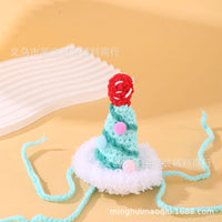 Pet Knitted Birthday Hat for Cats and Small Dogs, Cute Festival Photo Prop
