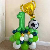 Soccer Theme Balloon Column & Trophy Set for Birthday Party Decorations