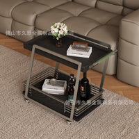 2025 New Ash Wood Luxury Coffee Table with Wheels for Living Room Sofa Side