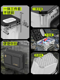 Thickened Multifunctional Ice Fishing Lure Bucket with Storage Box, Hard Shell Fishing Box for Wild Fishing
