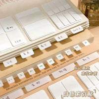 White Transparent Index Tabs Bookmark Markers Writable Sticky Notes for Students Exam Indexing