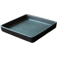 Black Gold Stone Tray for Bonsai & Micro Landscape, Water Catchment Base for Moss & Aquatic Plants