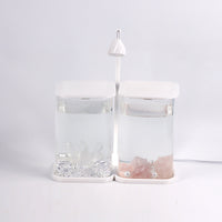 Betta Fish Tank with LED Light, Dual Compartment Desktop Aquarium for Small Fish, High Transparency Glass