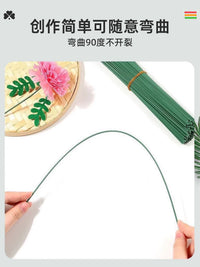 Floral Wire Stem and Green Floral Tape Set for DIY Craft Flowers