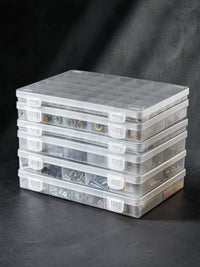 Japanese Imported Multi-Compartment Storage Box for Small Parts, Hardware, Screws, Fishing Tackle, and Electronic Components