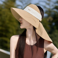 Women's Summer Sun Protection Fisherman Hat with Neck Flap and Wide Brim