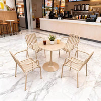 Outdoor Patio Bistro Set with Table and Three Chairs for Cafe Garden Balcony