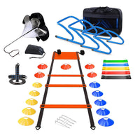Soccer Basketball Training Equipment Set - Agility Ladder, Cones, Hurdles, Resistance Parachute, Agility Ring for Speed & Fitness