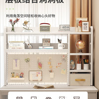 Desktop Storage Organizer Shelf with Pegboard for Office and Study Tables