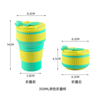 Portable Collapsible Silicone Cup with Lid for Outdoor Camping