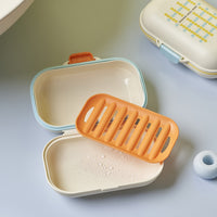 Portable Travel Soap Dish with Lid and Drain for Bathroom and Dorms