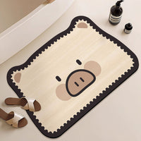Cartoon Diatomaceous Earth Bath Mat Non-Slip Absorbent Shower Room Floor Mat
