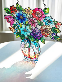 Decorative Stained Glass Wall Vase / Watering Can for Garden & Patio