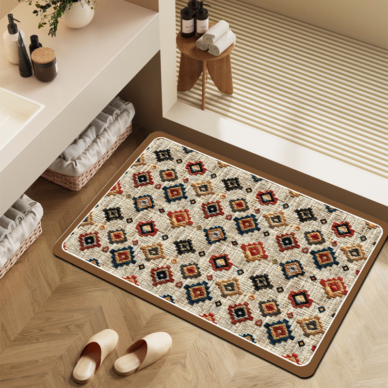 American Style Diatomaceous Earth Bath Mat, Super Absorbent Quick Dry Non-Slip Floor Mat for Bathroom