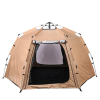 Automatic Hexagonal Pop-Up Camping Tent for 3-4 People, Portable and Thickened Sunshade