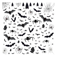 Halloween Static Cling Window Decals - Spooky Bat Spider Stickers for Living Room Bedroom Party Decor