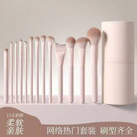 Gudi Peach Blossom Makeup Brush Set for Beginners - Eyeshadow, Blush, Contour, Blending
