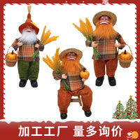 Thanksgiving Harvest Festival Gnome Doll Decoration with Pumpkin and Wheat