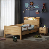 Nordic Solid Wood Children's Splicing Bed Kindergarten Nap Extension Bed with Smart Sensor Light