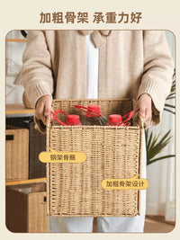 Woven Iron Art Rattan Storage Basket for Snacks and Sundries