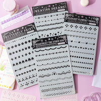 Reusable PET Stencil Set for Painting and Crafting, Hollow-Out Design Templates for DIY Art Projects