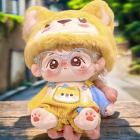 20cm Cotton Doll Clothes Set - Puppy Hood, Overalls & Top for Male/Female Dolls