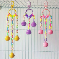 Acrylic Parrot Chew Toy with Bells for Bird Cages