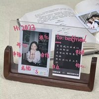 DIY Acrylic Photo Frame with Wooden Base for Instant Prints & Desk Display
