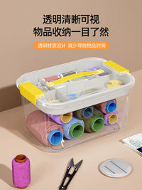 Multi-layer Sewing Kit Storage Box with Dividers for Thread, Buttons, and Craft Supplies