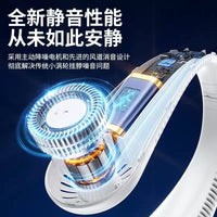 Portable USB Neck Fan with Digital Display, Adjustable Speed, and Long-Lasting Battery